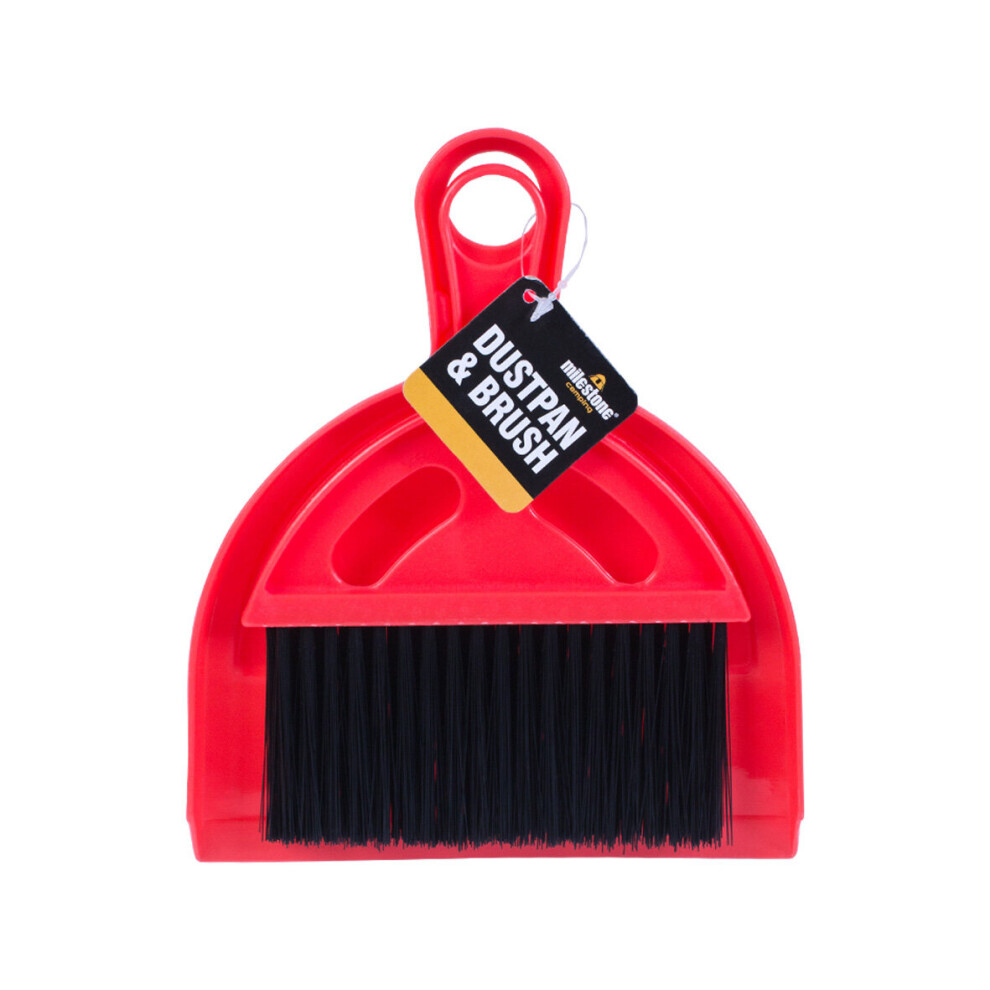 Milestone Camping Dustpan & Brush Set / Ideal for Tents, Caravans, & Car Maintenance