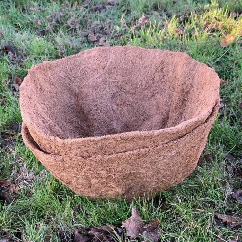 Selections Pack of 2 Round Coco Hanging Basket Planter Liner (40cm) 1