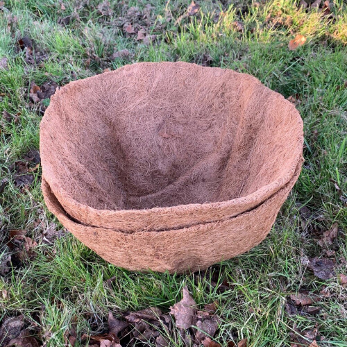 Selections Pack of 2 Round Coco Hanging Basket Planter Liner (40cm) 2