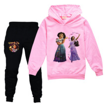 (Pink, 13-14 Years) Kids Encanto Tracksuit Hoodies Hooded + Trousers Girls Tops Pants Sportwear