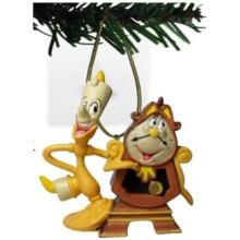Di Beauty and the Beast Cogsworth & Lumiere Holiday Christmas Ornament