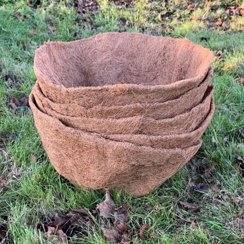 Selections Pack of 5 Round Coco Hanging Basket Planter Liner (40cm) 2