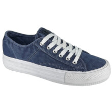 (Denim Blue, UK 3 / EU 36 - Ladies) Womens Shoes Lace Up Trainers Plimsoll Flat Pump