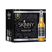 SkinnyBrands Premium Lager, 330 ml Bottle, Case of 12