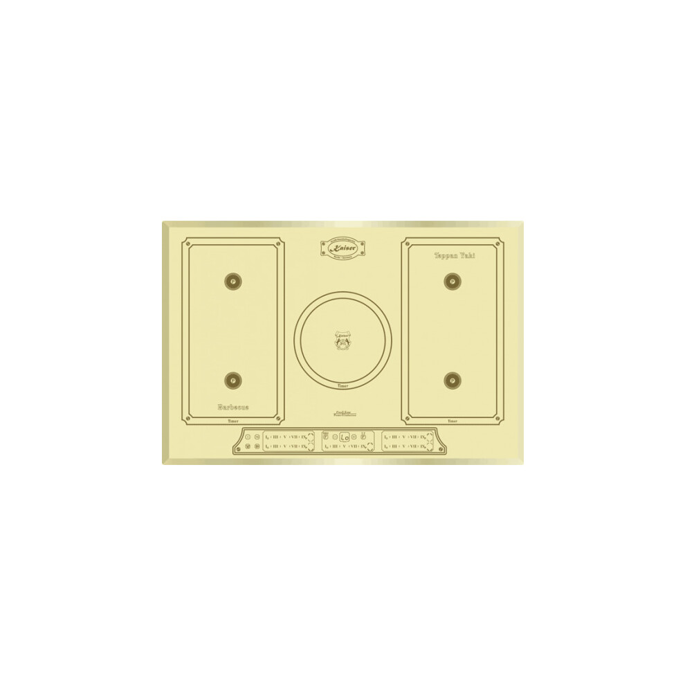 Kaiser Empire 77Cm Ivory Induction Hob | 5 Burner Ceramic Glass White