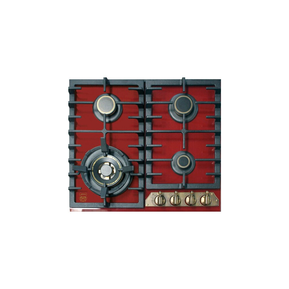 Kaiser Empire 4 Burner 58cm Turbo Gas Hob - Bordeaux Red