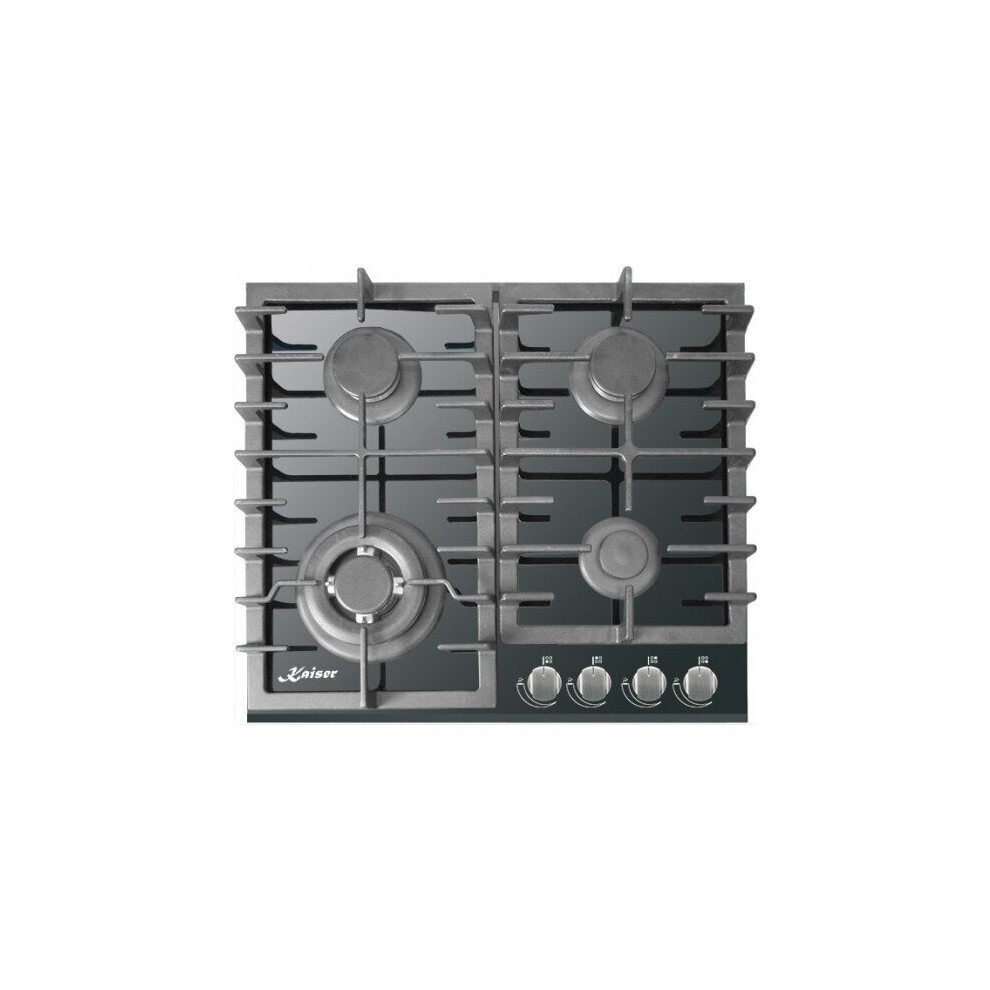 Kaiser Grand Chef Turbo 4 Burner Gas Hob - Black Glass Cooktop