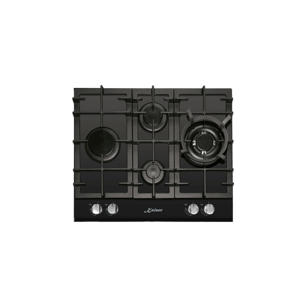 Kaiser Grand Chef Turbo Romb 4 Burner 60cm Gas Hob - Black