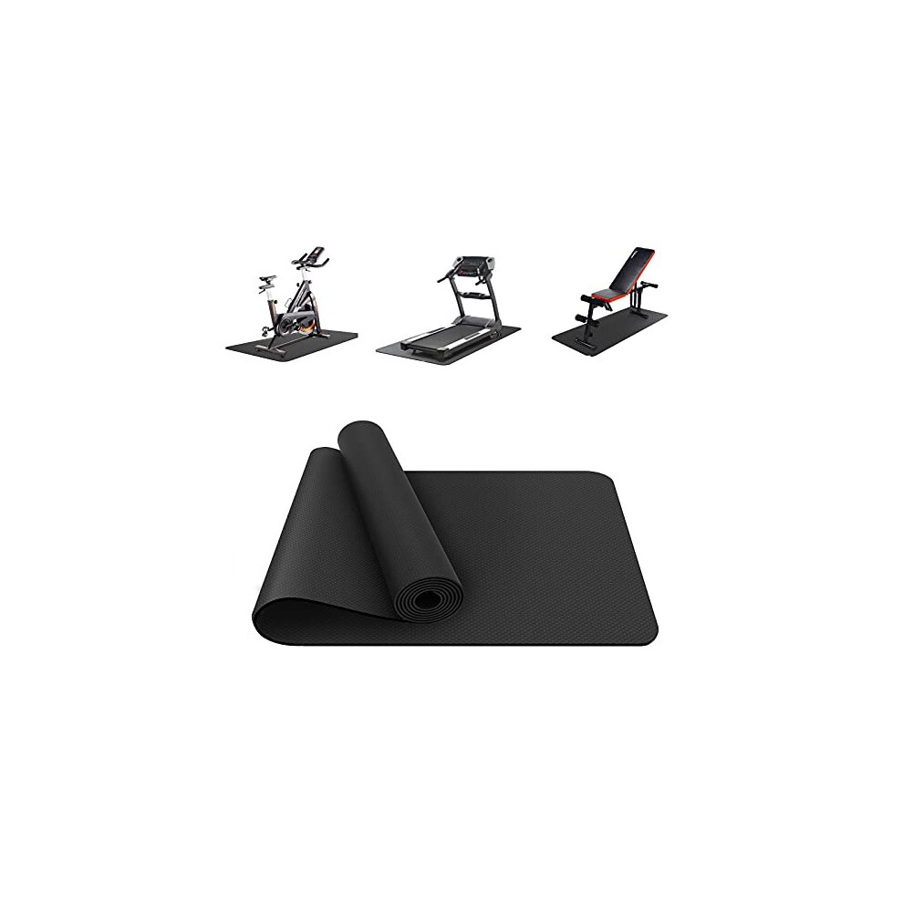 Vanexiss Gym Flooring Mat, Exercise Equipment Mat Heavy-Duty Protective Floor Mat for Under Stationary Bike, Spin Bike, Fitness Equipment