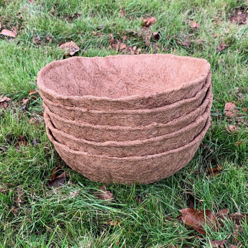 Selections Pack of 5 Round Coco Hanging Basket Planter Liner (35cm) 1