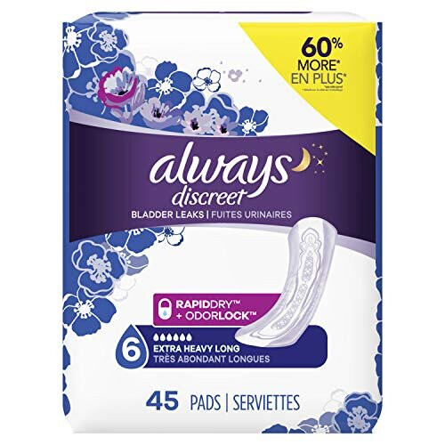 Always Discreet Heavy Long Size 5 Incontinence and Postpartum Pads