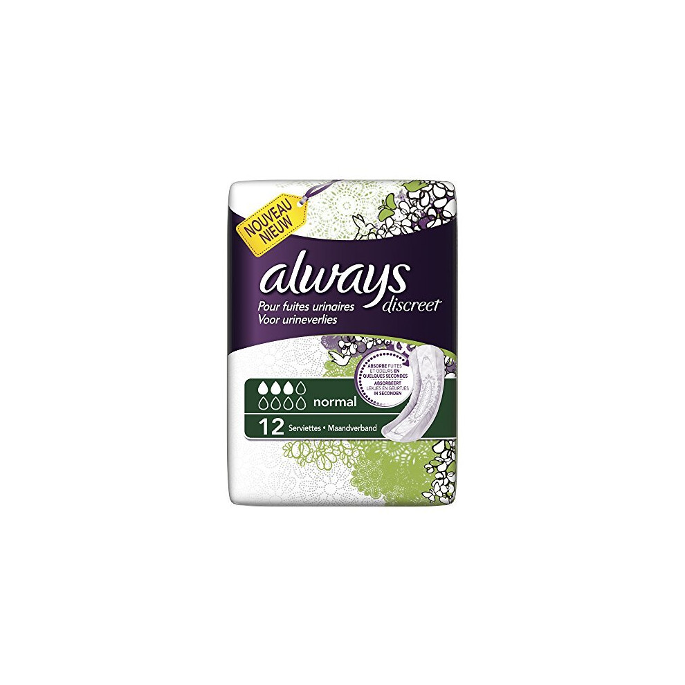 Always Discreet Normal - Incontinence Pads (Pack of 12)