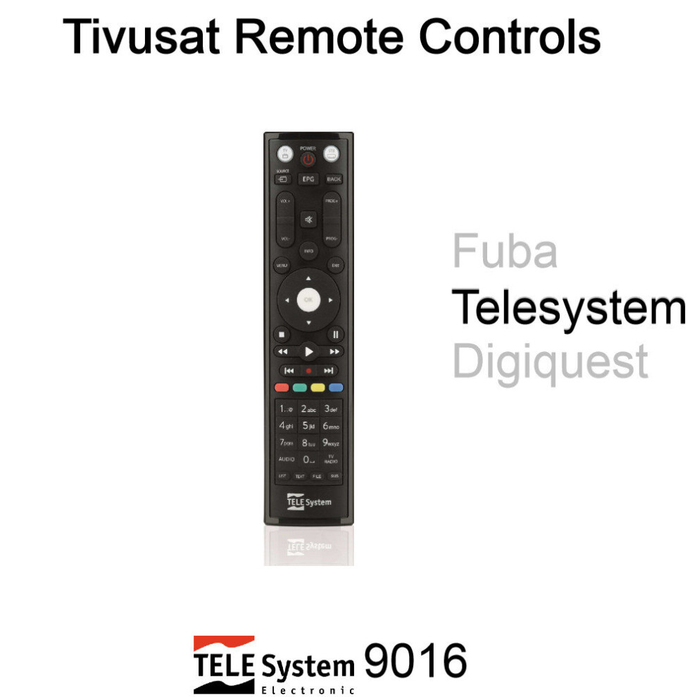 (Telesystem, Ts9016 Hd) Genuine Original Tivusat Remote Control For Fuba Telesystem Digiquest 3713804112714