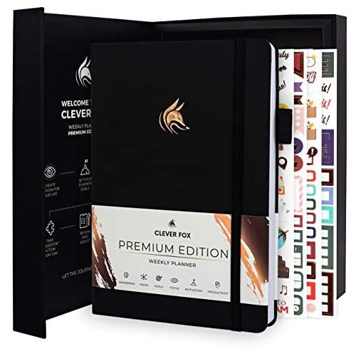 Clever Fox Planner Premium Edition - Μη χρονολογημένο Πολυτελές Εβδομαδιαίο & Μηνιαίο Ημερολόγιο