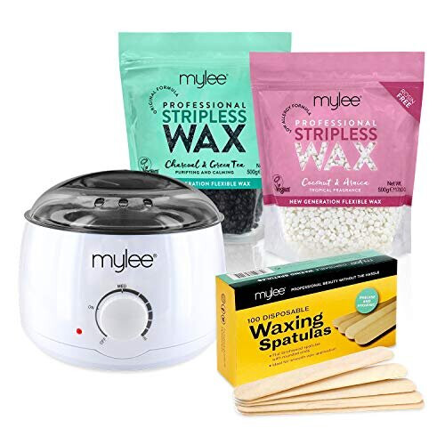 Mylee Professional Waxing Kit with Wax Heater, Hard Wax Beads 500g