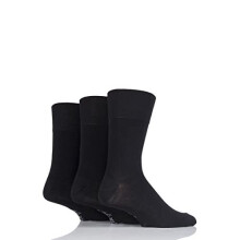 Mens 3 Pair Gentle Grip Plain Bamboo Socks