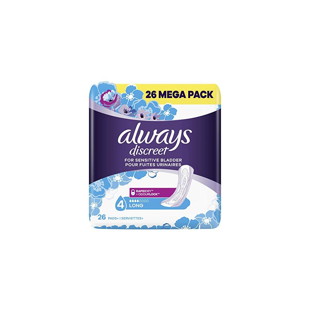 ALWAYS Discreet Incontinence Pads Plus Long