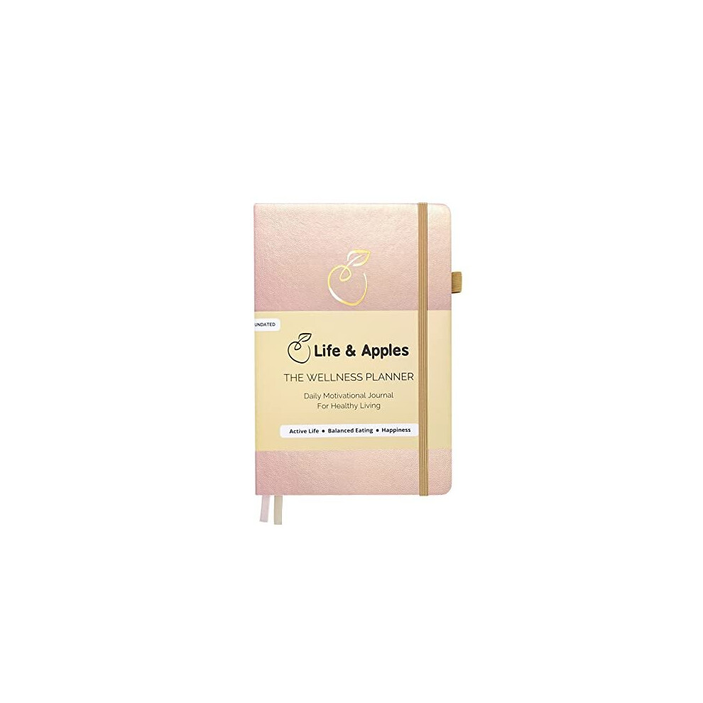 Life & Apples Wellness Planner - Food Journal and Fitness Diary with Daily Gratitude and Meal Planner for Healthy Living - Track Weight Loss Die