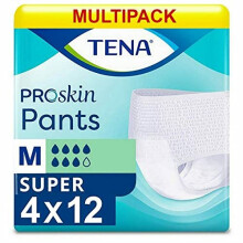 Tena Pants Proskin Super - Medium - 4 Packs of 12 - Incontinence Pants