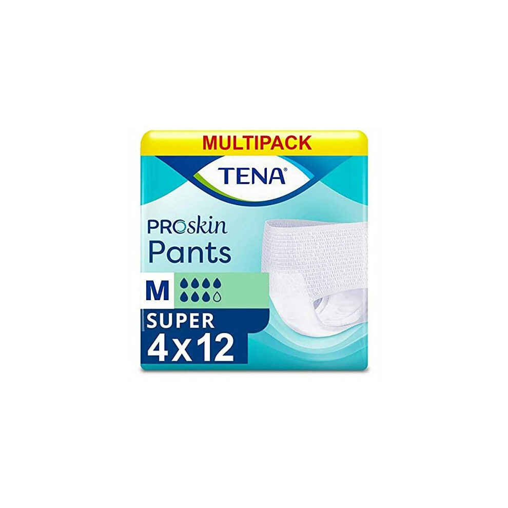 Tena Pants Proskin Super - Medium - 4 Packs of 12 - Incontinence Pants