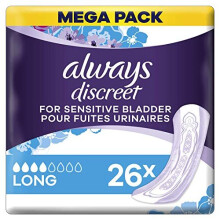 Always Discreet Incontinence Pads - Long x 26