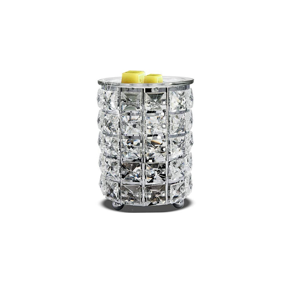 Wrought Iron Crystal Wax Melt Warmer Electric Oil Wax Melt Burner For Home, Kitchen, Living Room, Bedroom, SPA (Silver)