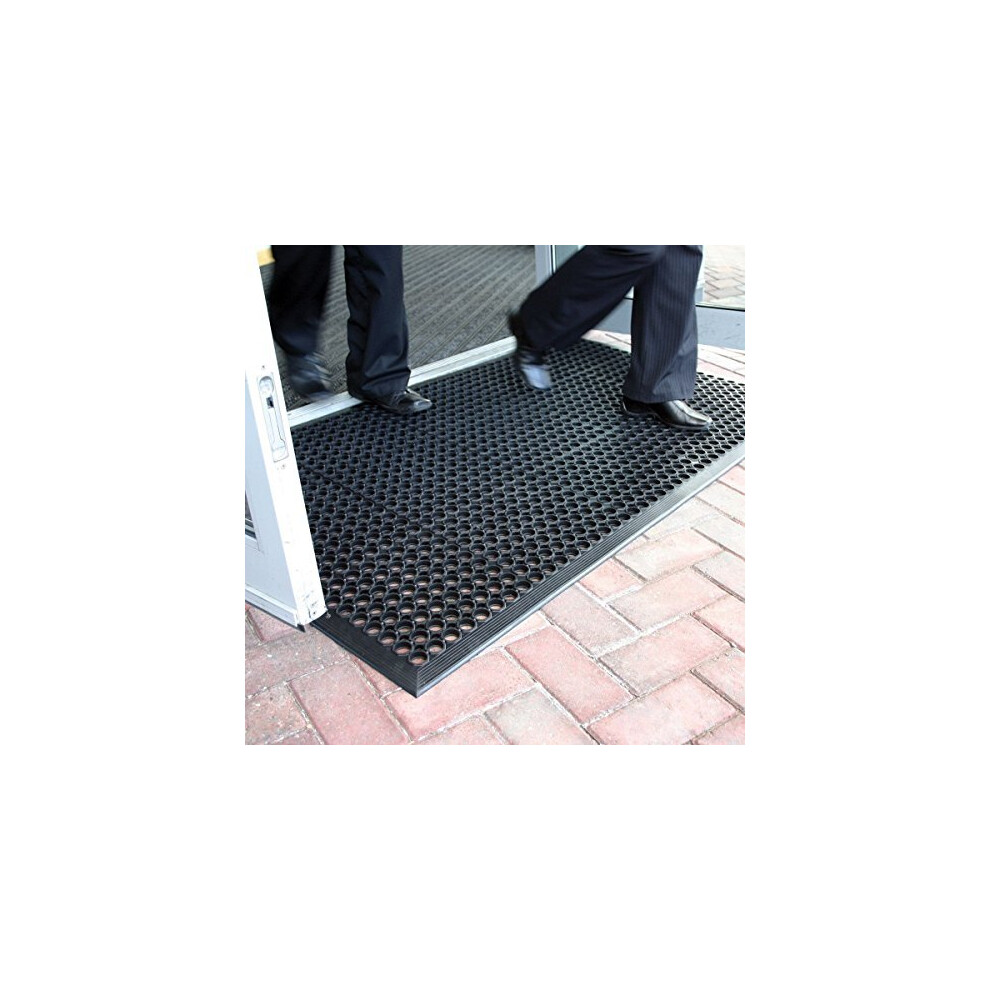 The Shopfitting Shop Large Outdoor Rubber Entrance Mats Anti Fatigue None Slip Drainage Door Mat Flooring Size 0.9 Metre x 1.5 Metre