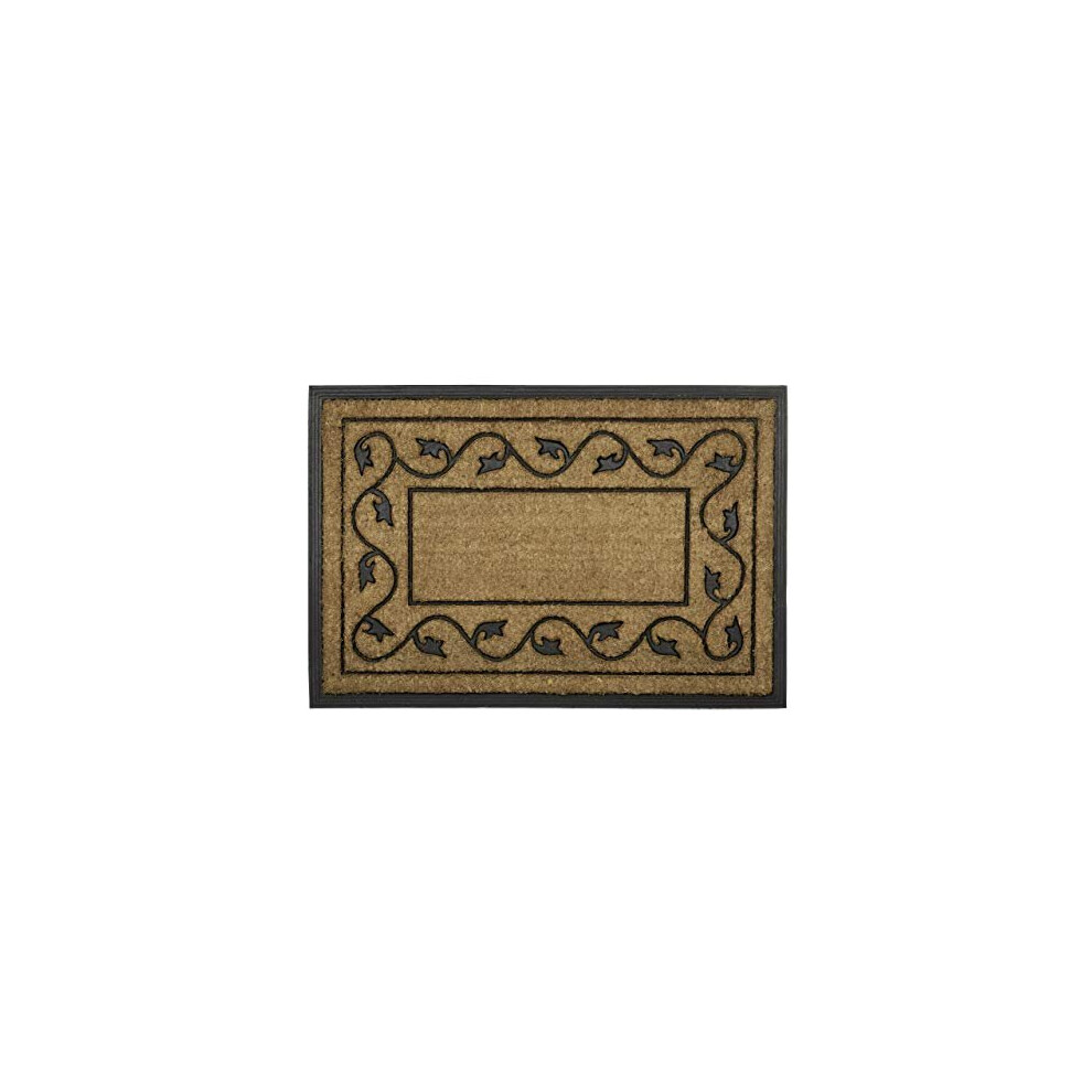 Relaxdays Rectangular Doormat with Decorative Pattern, Brown/Black, 2 x 90 x 60 cm, Large