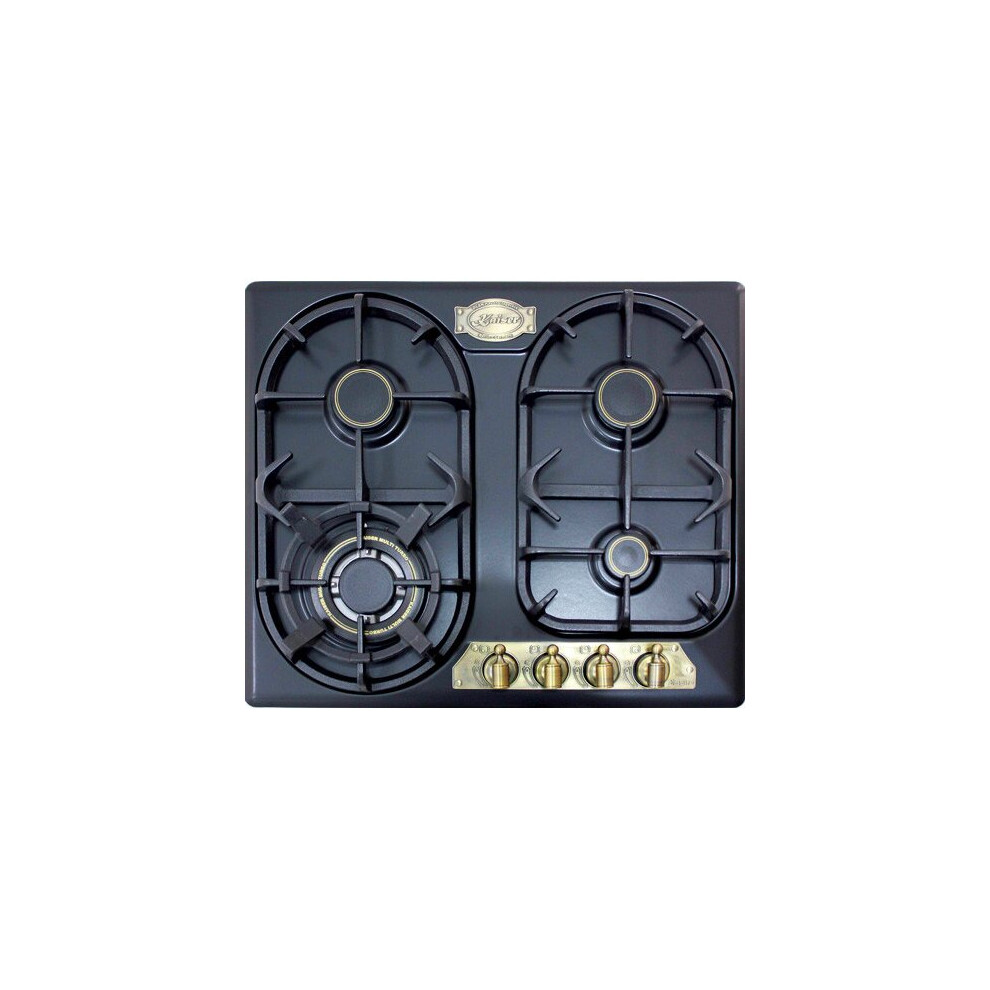 Kaiser Empire 59Cm Enamelled Black Cooktop | 4 Burner Gas Hob