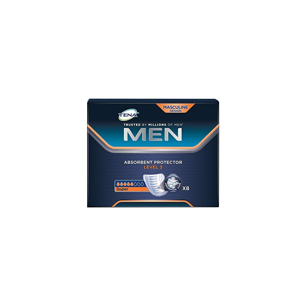 TENA Men Absorbent Protector Incontinence Pads - Level 3 (Pack of 8)