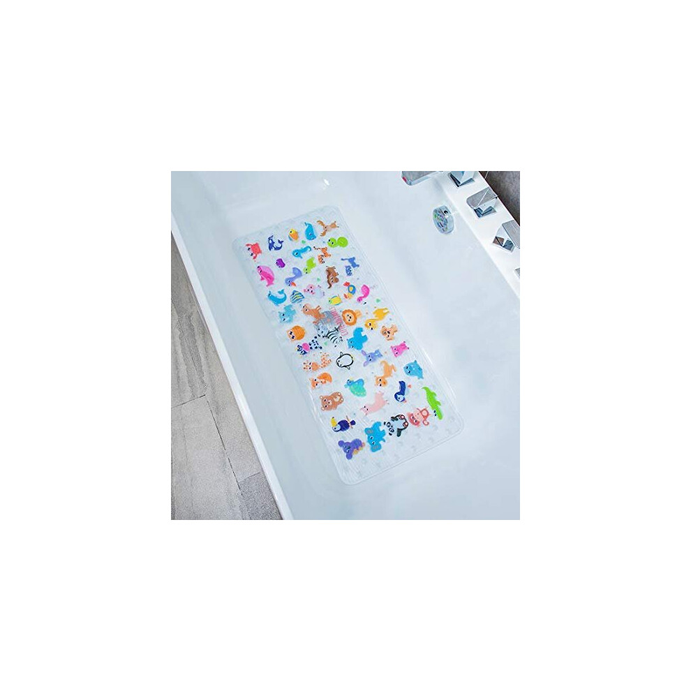 BOPPIE Non-Slip Bath Mat Shower Mats,,Anti-Slip-Resistant Tub Mats Bathroom Mat XL Large Bath Mat 90X40CM(Zoo DWY)
