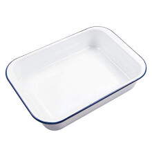Webake Enamel Roasting Tin Pie Dish Baking Tray Bakeware Oven Pans (36 x 24 x 7cm)