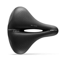 Sportourer by Selle Italia - Zeta Comfort Gel SuperFlow, City Bike Saddle, Soft Gel, With Reflective Technology for Low Visibility, Water Resista