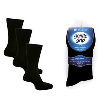6 Pairs mens gentle grip no elastic socks 6-11 uk, 39-45 eur Assorted colours (RG51)