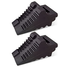 ROBLOCK Solid Rubber Wheel Chocks Heavy Duty Trailer Chock -2 Pack Black, 8.6"" Long x 3.7 Wide x 4.7"" High
