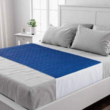 Washable Bed Protector/Pad with Tucks - Kingsize | Anti Stain Navy Kylie Sheet is OekoTex Certified & Best Used for Incontinence & bed wetting|W