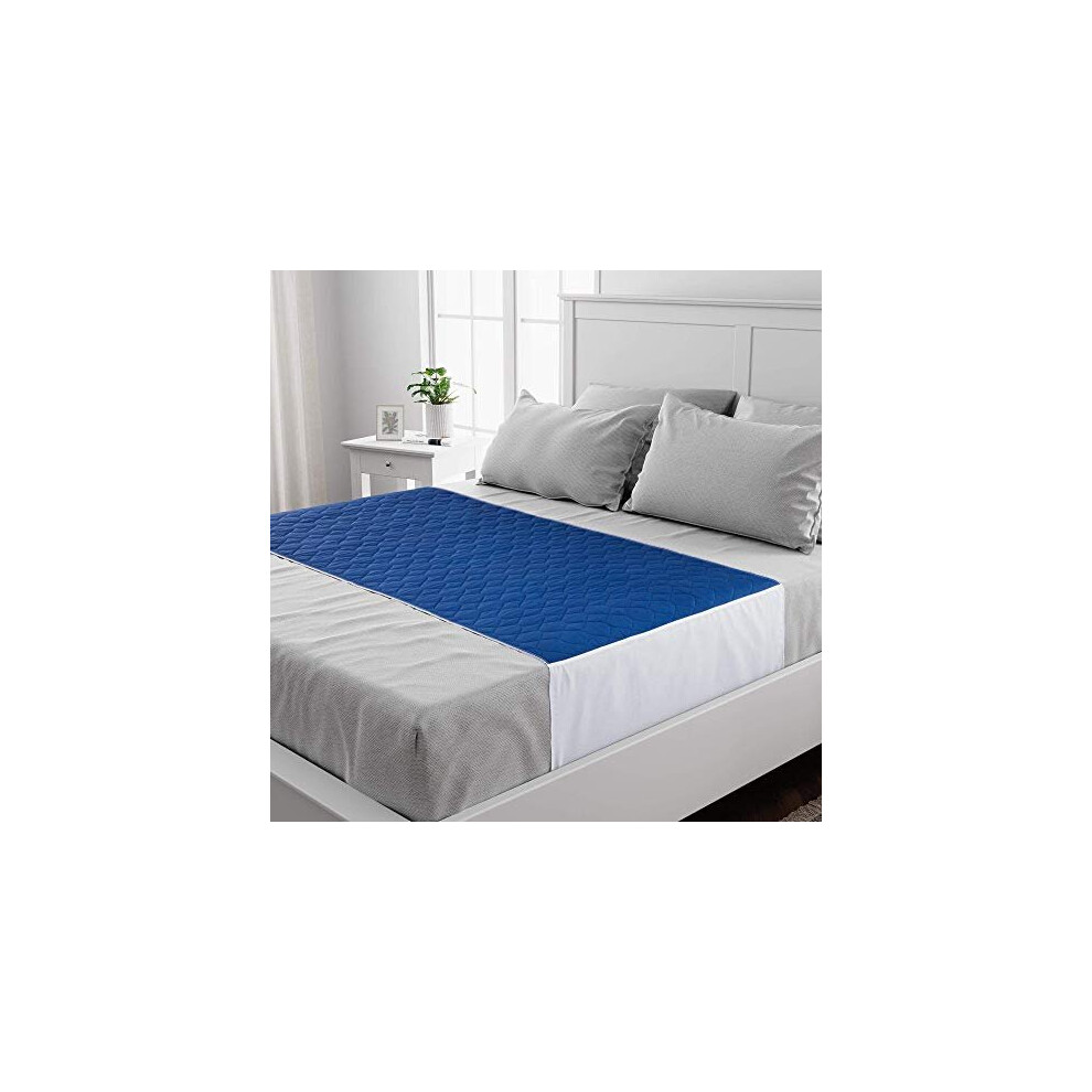 Lynmark Washable Bed Protector/Pad With Tucks - Kingsize | Anti Stain Navy Kylie Sheet Is Oekotex Certified & Best Used For Incontinence & Bed Wetting|W