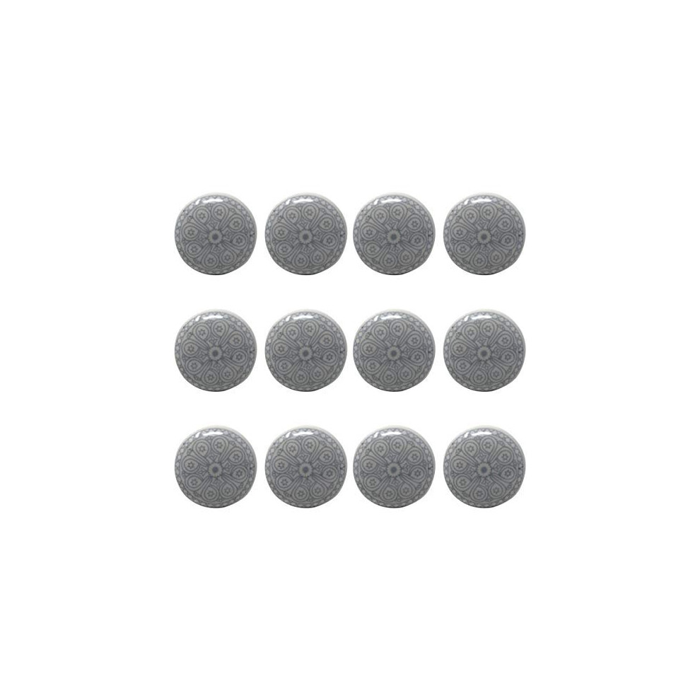 Ceramic Knobs For Bathroom Cabinet Kitchen Cupboard Dresser Drawers And Chest White And Grey Set Of 12 8903605811090