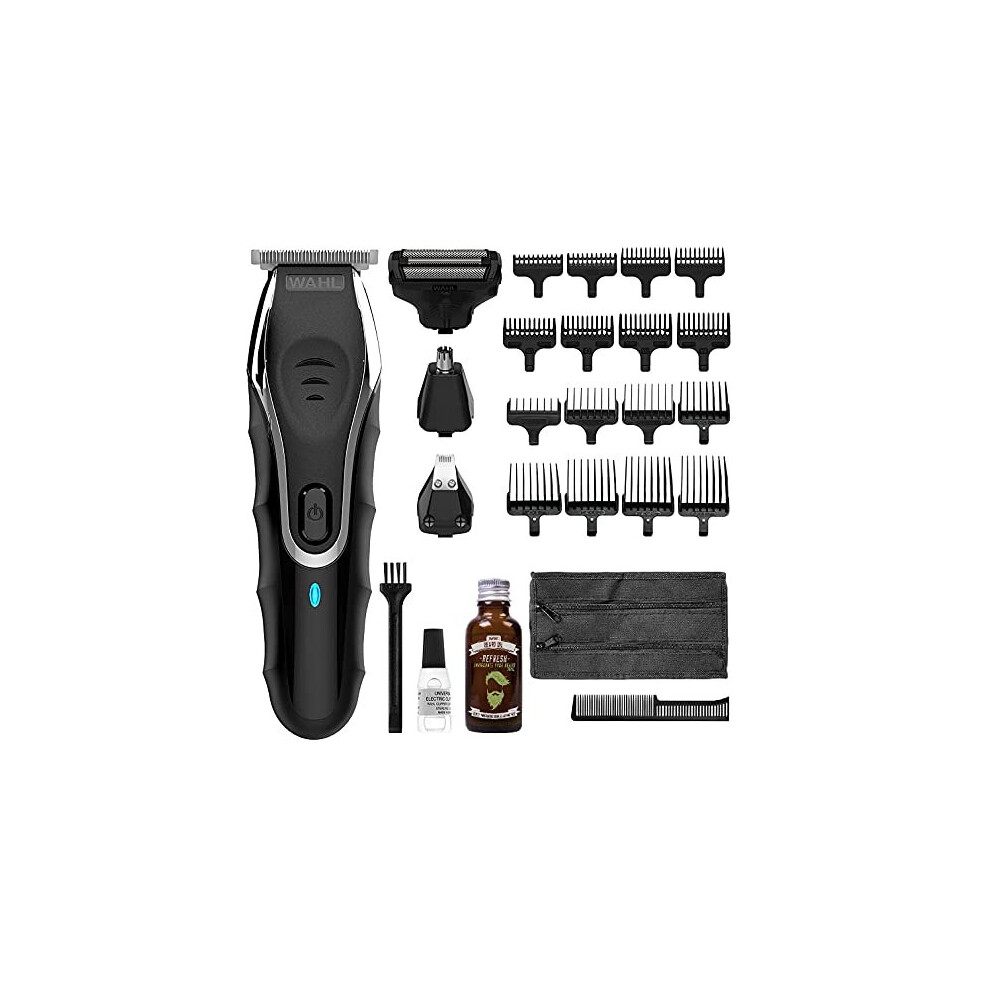 Wahl Beard Trimmer Aqua Blade 10-in-1 Hair Trimmer with Beard Oil 30 ml, Stubble Trimmer, Male Grooming Set, Body Groomer for Men, Fully Washabl