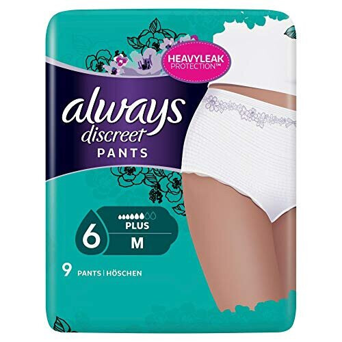 Always Always Discreet Incontinence Briefs Plus Size M, Single Pack (1 x 9 pcs)