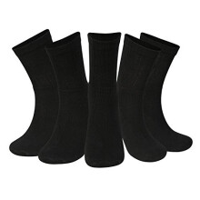 Kensington 10 Pairs Men's Sport Socks Size 6-11 Thick Cotton Cushioned Crew, Ankle Compression, Large Pack, Black/White, Blister Armour
