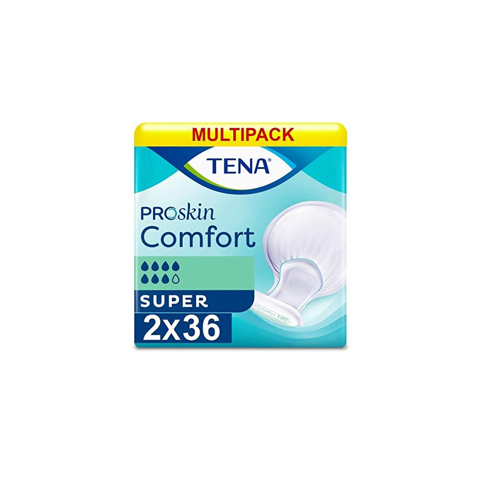 TENA Comfort Super Incontinence Pads - 2 Packs of 36