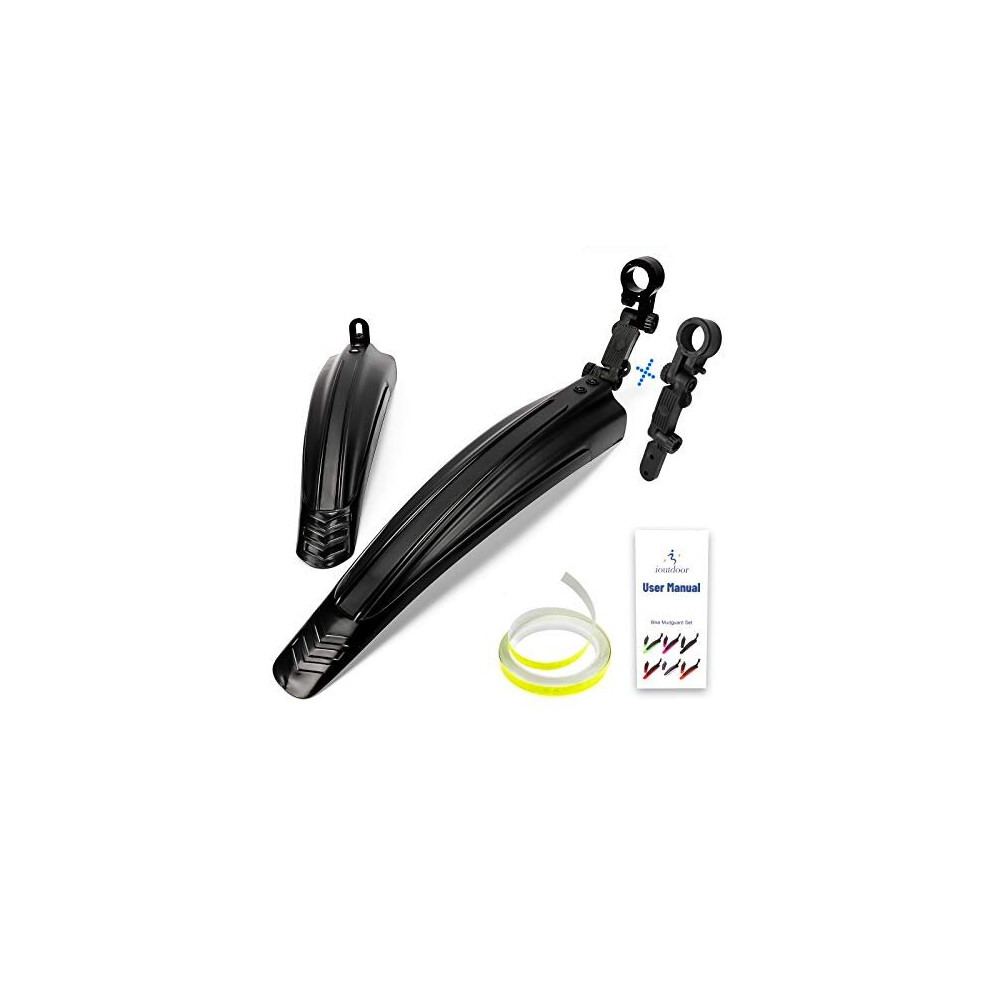 Photos - Bicycle Parts iOutdoor Bike Mudguard Set with 27ft DIY Reflective Tape, Set Adjustable,Bicycle Front and Rear Mud Guard Fits f 