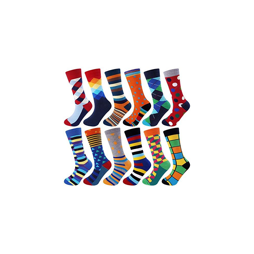 Jeasona Mens Socks 9-11 Multipack Colourful Funky Dress Cotton Funny Novelty Cool Crazy 9-11 Gifts For Men