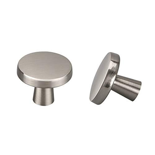 Drawer Knobs Cupboard Knobs Brushed Nickel 10 Pack - LONTAN Cupboard Door Knobs Round Knobs For Kitchen Cabinets, LS5310SNB On