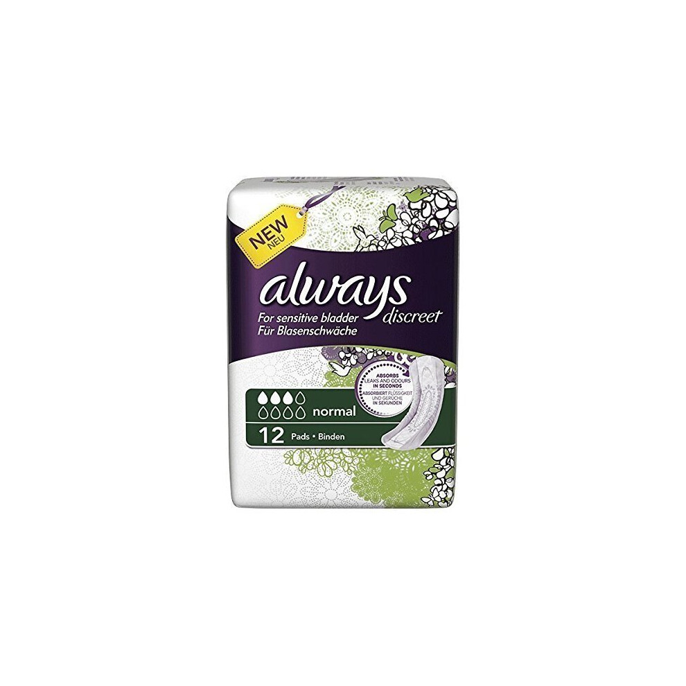 Always Discreet Normal Incontinence Pads - Pack Of 36 (3 X 12)