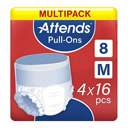 Attends Multipack 4X Attends Pull-Ons 8 Medium (1700ml) 16 Pack Incontinence Protection