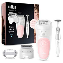 Braun Silk-épil 5 Epilator, Hair Removal, 3 In 1, Includes Shaver & Bikiki Trimmer, Gentle Hair Removal Setting, Wet & Dry, 100% Waterproof, Gif