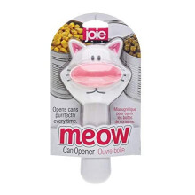 Otv rac na konzervy Joie Meow s macacou tematikou, bezpecnostn viecko, bez ostr ch hr n, biely (12498), jedna velkost