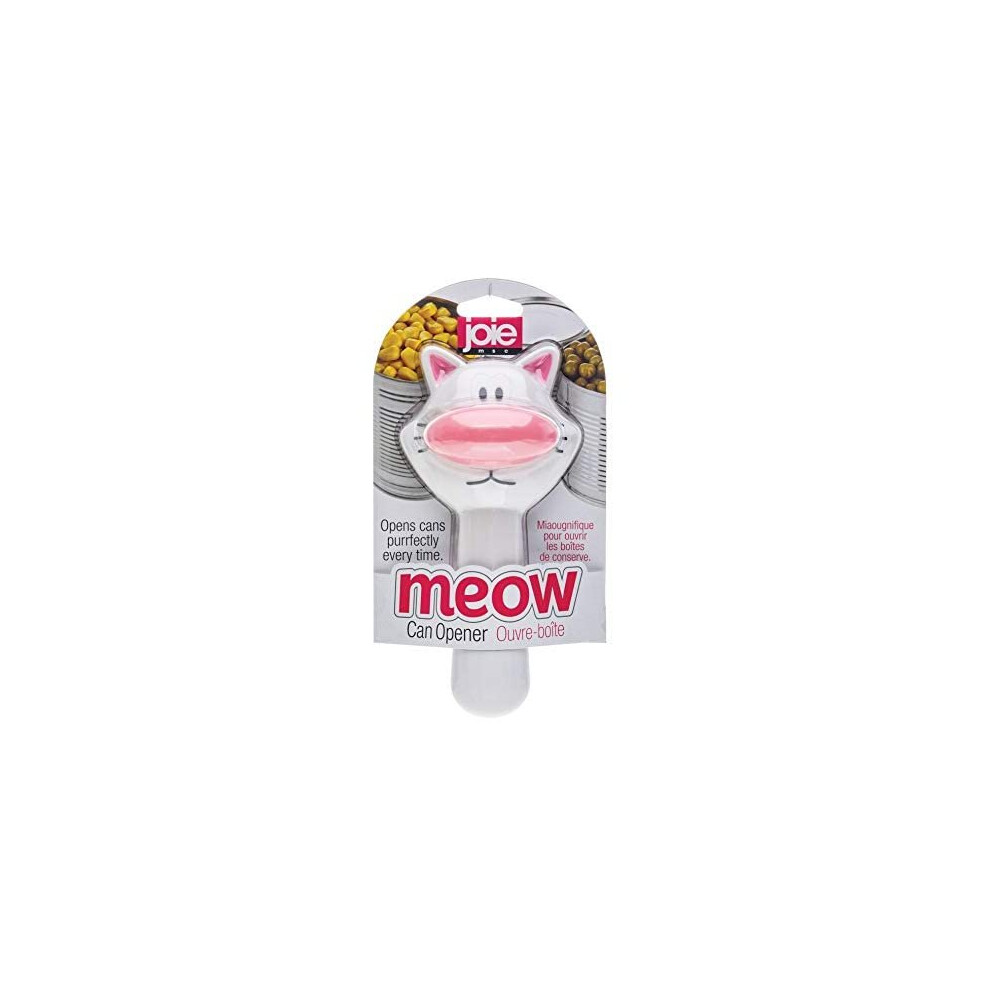 Joie Meow Cat-Themed Safety Lid Can Opener, Leaves No Sharp Edges, White (12498), One Size